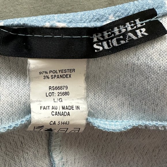 Rebel Sugar Flowy Light Blue and White Cut-Out Mini Dress (Large) - Picture 4 of 4